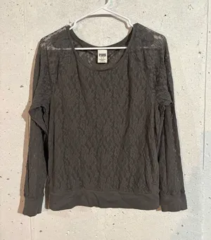 Victoria’s Secret PINK Sheer Lace Long Sleeve Top | Size: Medium thumbnail 1