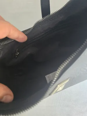 Black Women's‎ Shoulder Bag with Contrast Embroidered Stitching thumbnail 10