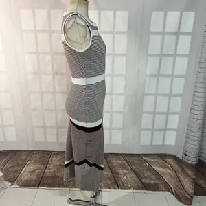 Petal & Pup Brown Stripe Kiah Knit Sleeveless Midi Bodycon Dress Size Large thumbnail 4