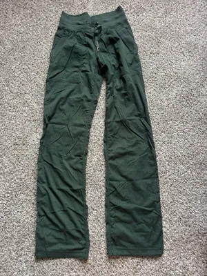 Forest green Lululemon studio dance pants full length thumbnail 2