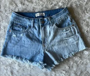 Happily‎ Grey Blue Jean Shorts with Classic Style Woman’s Size 2 or 1/25 thumbnail 1