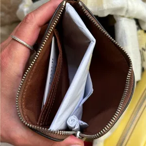 Authentic COACH Signature Coated leather BANANA zip top wristlet thumbnail 4