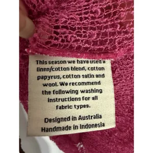 Ambra Maddalena Womens Sz L Pink Frankie Open Knit Sheer Stretchy Top Vintage thumbnail 7