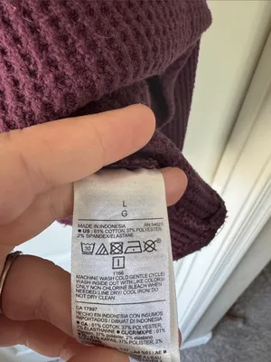 Old Navy Plum Long Sleeve Waffle Henley / M61 thumbnail 4