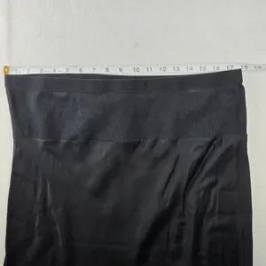 Anthropologie Black Satin Asymmetrical Handkerchief Hem Midi Skirt XL thumbnail 6