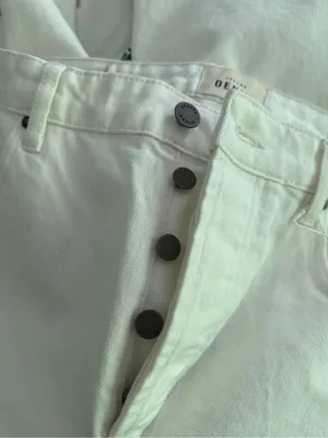 Sézane la new brut sexy ecru jeans button‎ fly straight leg pantalon thumbnail 6