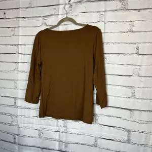 Vintage Lauren Ralph Lauren Brown Longsleeve Top Women’s M Preppy Minimalist Y2K thumbnail 9