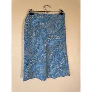 Vintage Blue Paisley Slip Mini Skirt Womens S Y2K 90s Summer Casual Girly thumbnail 7