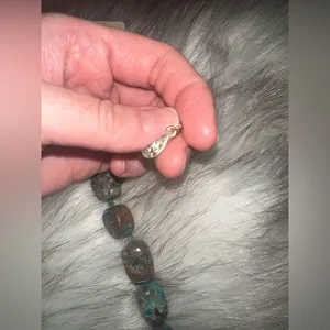 NWT FREE PEOPLE Beaded Stone Necklace - Chrysacolla With Labrador $68 MSRP thumbnail 8