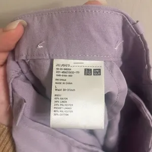 ✨Uniqlo Linen Blend Tucked Wide Purple Sz Large Pants✨ thumbnail 9