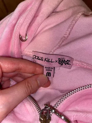 Dolls Kill Bratz Zip-Up Rhinestone Velour Hot Pink Hoodie thumbnail 7