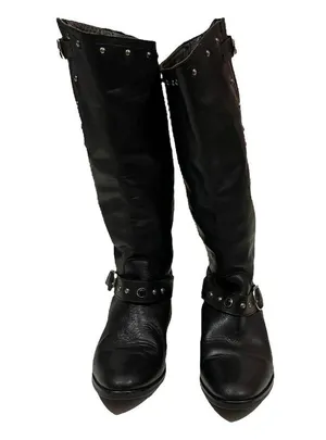 Golden Goose Kate Tall Studded Leather Moto Boots - Black - 38 thumbnail 9