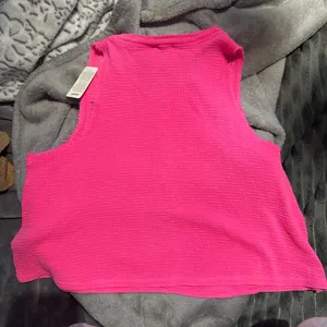 Aerie hot pink Sunspun Waffle Cropped Tank Top thumbnail 3
