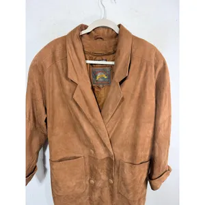 Vintage Wilsons Women's S Brown Leather Trench Coat Cowgirl Western NFRA Rodeo thumbnail 5