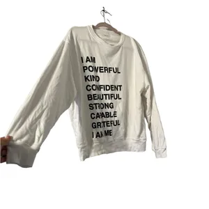 ANINE BING Empowered White Graphic Mockneck Sweatshirt Sweater Pullover Top thumbnail 5