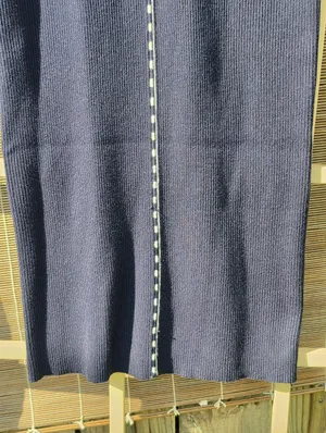 House of Harlow Knit Navy Blue Sleeveless Midi Dress with Contrast Stitching M thumbnail 7