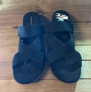 New Aerosoles women's Ilona Wedge Sandals size 7.5 black thumbnail 1