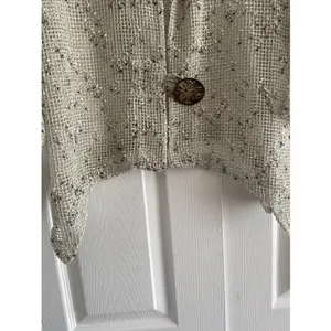 Nina Leonard Open Knit Mesh Cardigan Womens Size XL‎ Cream Boho Festival Minimal thumbnail 7