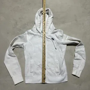 Vintage Abercrombie & Fitch Women's White Y2K 90s Hoodie SZ Small Marks* 2000s thumbnail 4