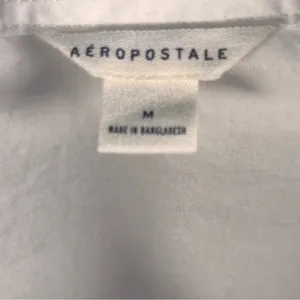 Aeropostale Womens White Button Down Shirt Oversized Pocket Long Sleeve M‎ thumbnail 4
