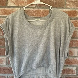 Offline Aerie Weekend Cutout Dress Sweatshirt Cotton Women’s Medium Heather Gray thumbnail 4