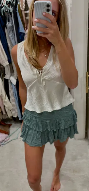 Mustard Seed Green Mini Skirt thumbnail 2