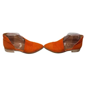 Free People Royale Flats Orange Textured Leather D'Orsay Shoes 36 US‎ 5.5 thumbnail 2