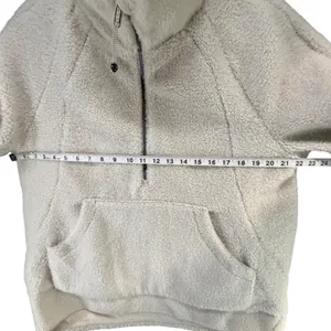 Lululemon Scuba Oversize Half Zip Sherpa Sweatshirt M/L Ivory Fleece Funnel Neck thumbnail 8