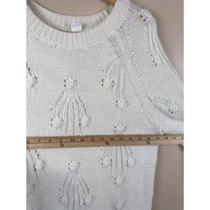 GAP Women’s Chunky Cable Pointelle Popcorn Knit Crewneck Sweater Size S Tall thumbnail 10