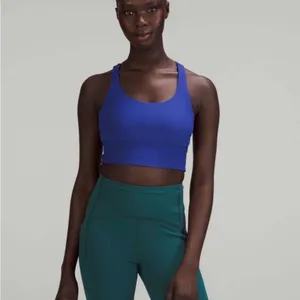 Lululemon athletica energy bra blue ribbed $78 limited edition active 8 workout thumbnail 3