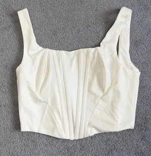 Boutique crop white corset Size L thumbnail 1