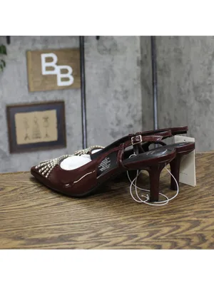 NWT A New Day Serafina Rhinestone Slingback Heels 94661789 Burgundy Red 11M thumbnail 3