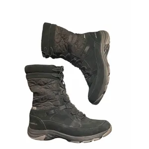 WOMAN'S MERRELL APPROACH TALL WEATHERPROOF BOOTS Rain Snow Boot US 8 Black Quilt thumbnail 4