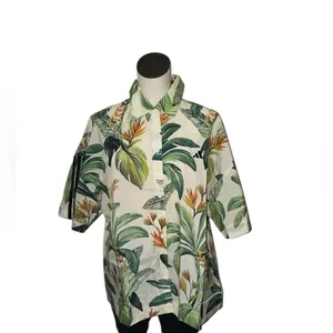 NWT Farm Rio X adidas tropical breeze cream Green shirt Small Lightweight thumbnail 10