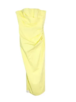 NWT Shona Joy Lani Strapless Draped Maxi Dress Lemonade Size 6 thumbnail 7