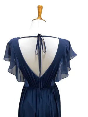 White By Vera Wang Maxi Dress Navy Blue Size 2 Wedding Special Occasion Boho thumbnail 12