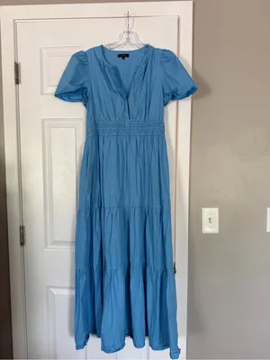 Quince Aqua Blue Long Maxi Dress Summer thumbnail 8