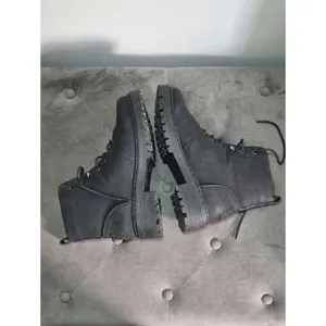 Y2K Boots London Fog Black Lace-Up Combat Boots Biker Gorpcore 10M thumbnail 8