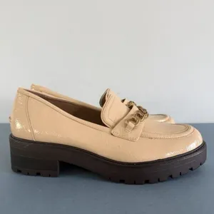 Sam‎ Edelman Taelor Chain Lug Sole Patent Leather Wheat Platform Loafers thumbnail 4