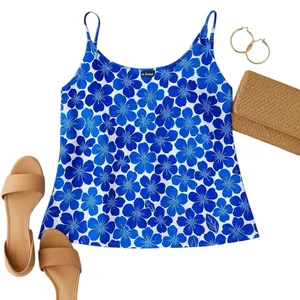 L.L.Bean Blue White Floral Tankini Swim Top Women’s Size 10 Coastal Resort Swim thumbnail 15