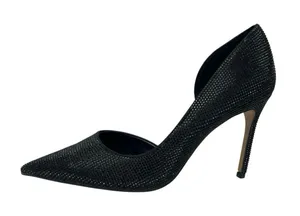 Mango MNG Black Rhinestone Pointed Toe Slip On Stiletto Heels Pump Shoes Sz 8.5 thumbnail 1