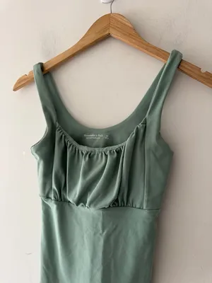 Abercrombie & Fitch Soft‎ A&F Ruched Sage Green Bodysuit thumbnail 2