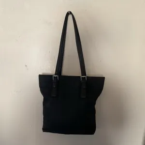Vintage Coach F3K-9321 Black Twill Leather Trim Tote Shoulder Bag Y2K thumbnail 2