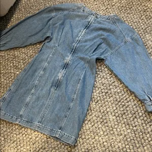 Zara Blue Denim Puff LS Mini Dress Size XS thumbnail 10