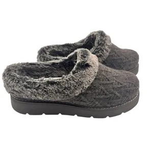 Skechers 10 Cozy Knit Memory Foam Platform Slipper Clogs With Faux Fur Trim thumbnail 3