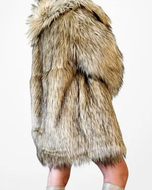 Nakd Fashion Brown Faux Fur Teddy Coat Jacket Size S thumbnail 4