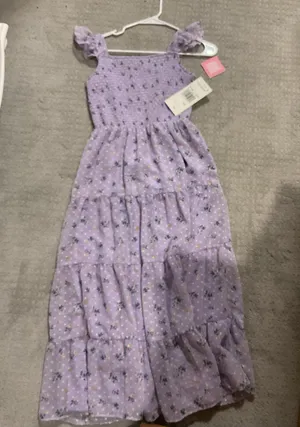 Rare Editions Purple Floral Dress thumbnail 1