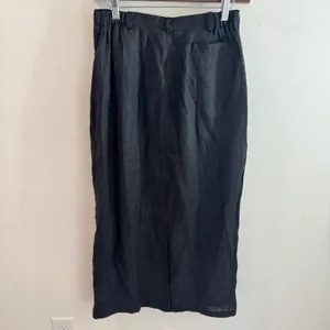 Vintage Carol Anderson Collection Black 100% Linen Maxi Skirt Medium Made in USA thumbnail 3
