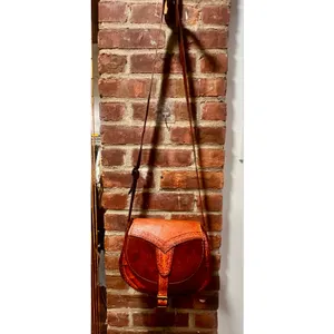 Vintage 70s Tooled Leather Suede Saddle Bag Western Crossbody Purse thumbnail 5