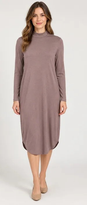 Kit and Ace Mauve Mock Neck Long Sleeve Dress Medium Women thumbnail 1